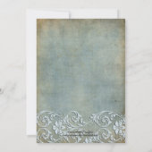  Denim Floral Rehearsal Dinner Kaart (Achterkant)