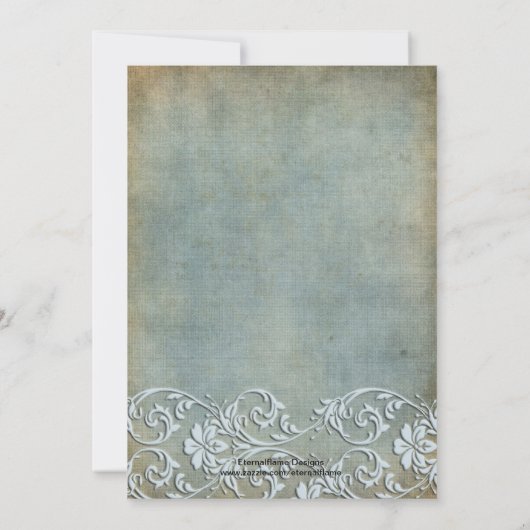  Denim Floral Rehearsal Dinner Kaart (Achterkant)