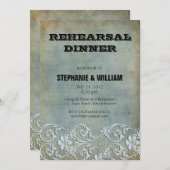  Denim Floral Rehearsal Dinner Kaart (Voorkant / Achterkant)