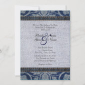  Denim Floral Wedding Uitnodiging (Voorkant)