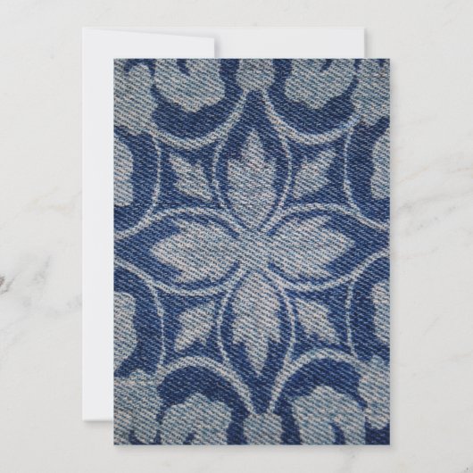  Denim Floral Wedding Uitnodiging (Achterkant)