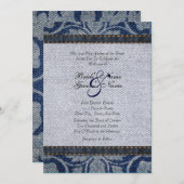  Denim Floral Wedding Uitnodiging (Voorkant / Achterkant)