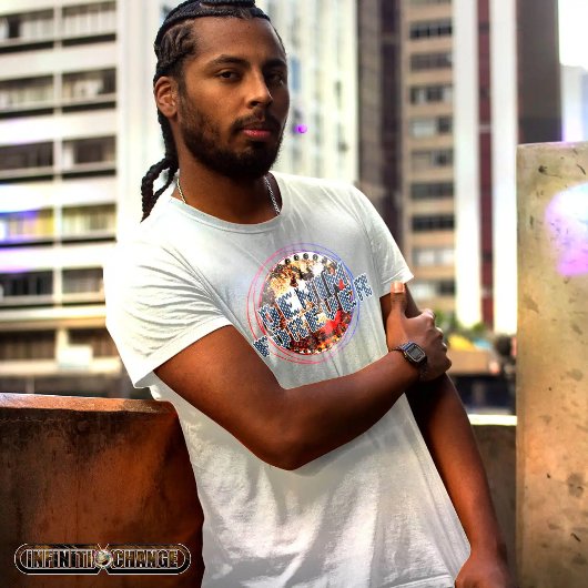 DENIM FOREVER | teksteffect van breiwerk | Grijze  T-shirt