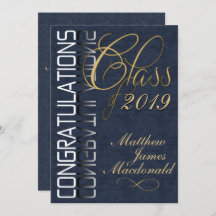 Denim Formal Graduation Party Invitation
