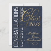 Denim Formal Graduation Party Invitation Kaart (Voorkant)