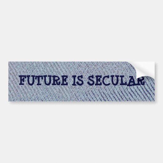 Denim FUTURE IS EEN BIJZONDERE bumpersticker (Voorkant)
