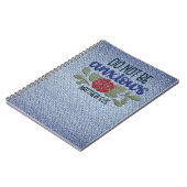 Denim Geborduurde-look Schrift Notitieboek (Linkerzijde)