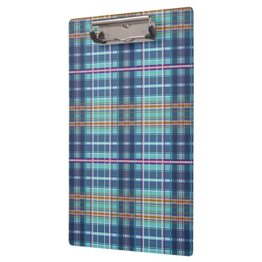 Denim gecontroleerd met meerdere vierkantjes in bl klembord (Links)