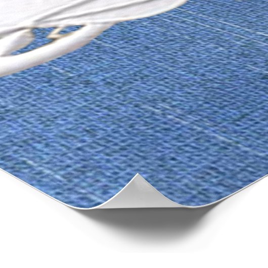 Denim getextureerd met kant poster (Hoek)