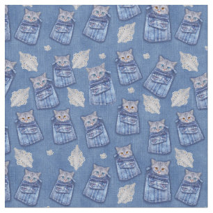 Denim getextureerde kitten plezier naadloze herhal stof