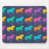 Denim Glitter Horses Design Muismat (Voorkant)
