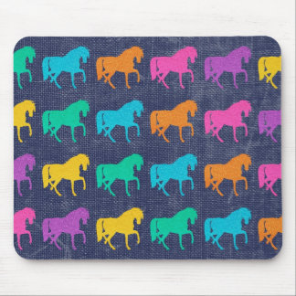 Denim Glitter Horses Design Muismat