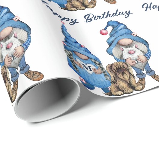 Denim Gnomes Pattern Cadeaupapier (Rol Hoek)