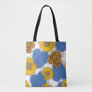 Denim-harten gemaakt van weefsel met gedraaide ran tote bag