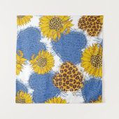 Denim-harten gemaakt van weefsel met gedraaide ran wandkleed (Voorkant (horizontaal))