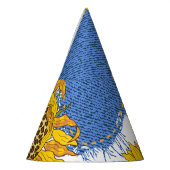 Denim Harten Luipaard Zonnebloemen Patroon Feesthoedjes (Links)