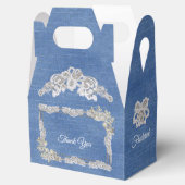 Denim Ivory-parels en Kant Bedankdoosjes (Geopend)