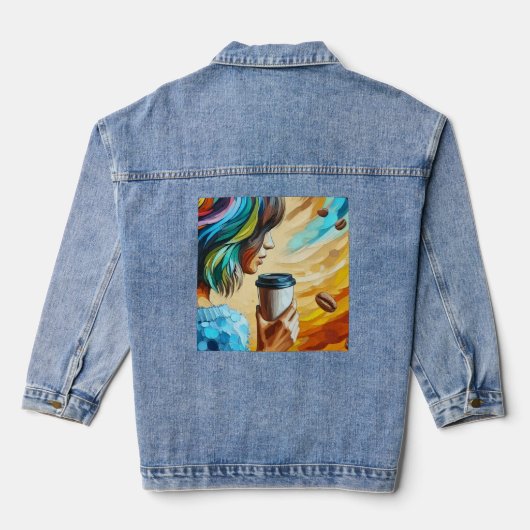 Denim Jack — Coffee Breeze Kunst Jacket (Achterkant)