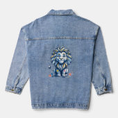 Denim Jacke- Cute lion Star of david Denim Jacket (Achterkant)
