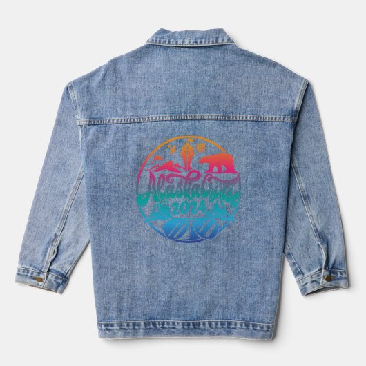 Denim Jacket Alaska schip ontwerp vakantie (Achterkant)