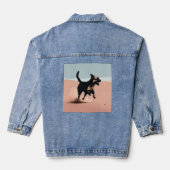 Denim Jacket bedrukte hond (Achterkant)
