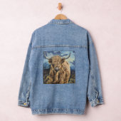 Denim Jacket met een moedige highlander koe (Hangar)