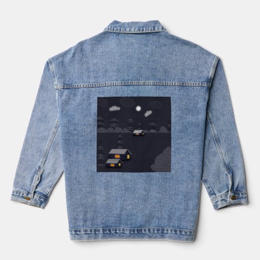 Denim Jacket - Schets van een besneeuwde nacht (Achterkant)