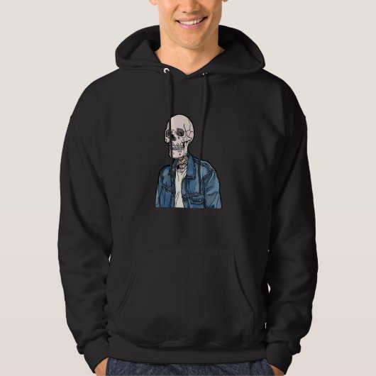Denim Jacket  Skull Hoodie (Voorkant)