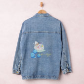 Denim jas blauw bel me, misschien vrouwen meisjes denim jacket (Hangar)