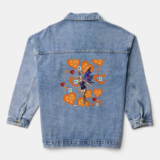 Denim jas blauw Sinaasappel harten fee Denim Jacket (Achterkant)