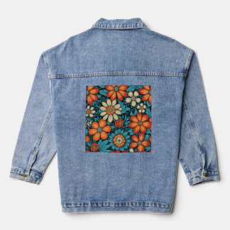 Denim Jas Bloemen Folk Stijl Jacket