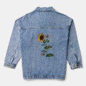 Denim Jas Bloemen Vlinder Zonnebloem Jacket (Achterkant)