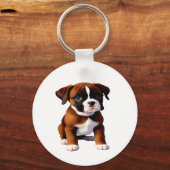 Denim Jas Boxer Hond Sleutelhanger (Achterkant)