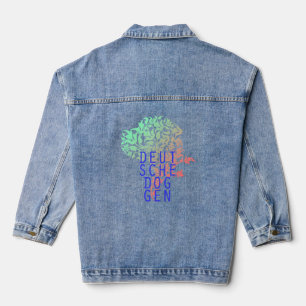 Denim Jas Grote Deen Illustratie Bloemen Denim Jacket