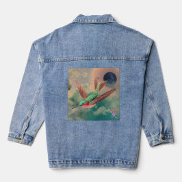 DENIM JAS KOLIBRIE MET NACHTELIJKE HEMEL ZWARTE MA DENIM JACKET