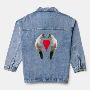 Denim Jas - Langharige Katten met Hart Denim Jacket