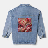 Denim jas met Abstracte Art Patch Jacket (Achterkant)