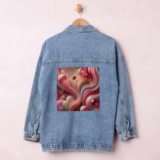 Denim jas met Abstracte Art Patch Jacket (Hangar)
