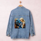 Denim jas met blauwe draak en meisje ontwerp denim jacket (Hangar)
