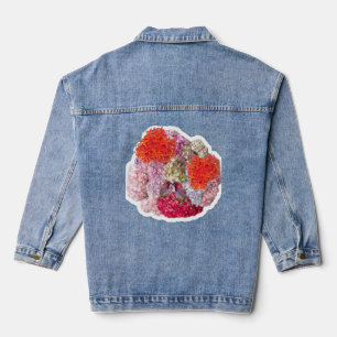Denim jas met bloemen jacket