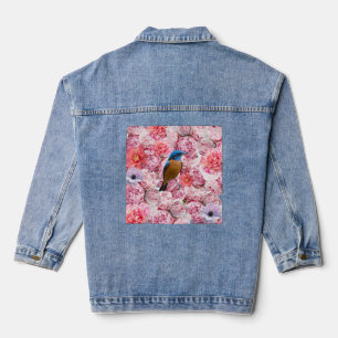 Denim jas met bloemen jacket