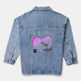 DENIM JAS MET HART & VLINDERS CUSTOM NAAM JACKET