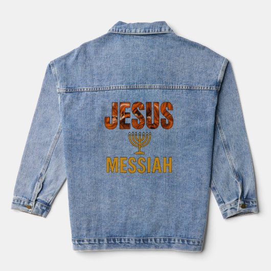 Denim jas met Jezus Messias Jacket (Achterkant)
