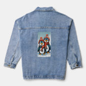 Denim jas met pinguïn jacket (Achterkant)