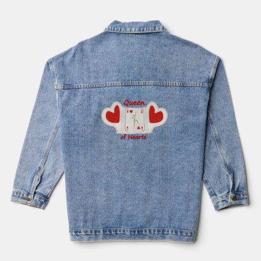 Denim jas met Queen of hearts design Denim Jacket (Achterkant)