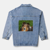 Denim Jas met Sheltie afbeelding Denim Jacket (Achterkant)