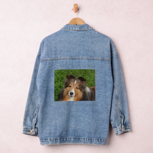 Denim Jas met Sheltie afbeelding Denim Jacket (Hangar)