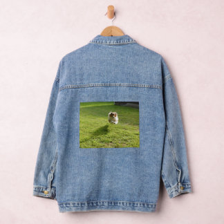 Denim Jas met Sheltie afbeelding Denim Jacket