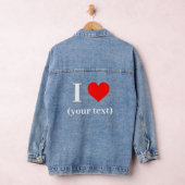 Denim jas voor dames - Custom I heart (jouw tekst) Denim Jacket (Hangar)