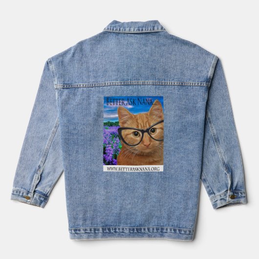 denim jas vraag het liever aan oma vrouwen denim jacket (Achterkant)